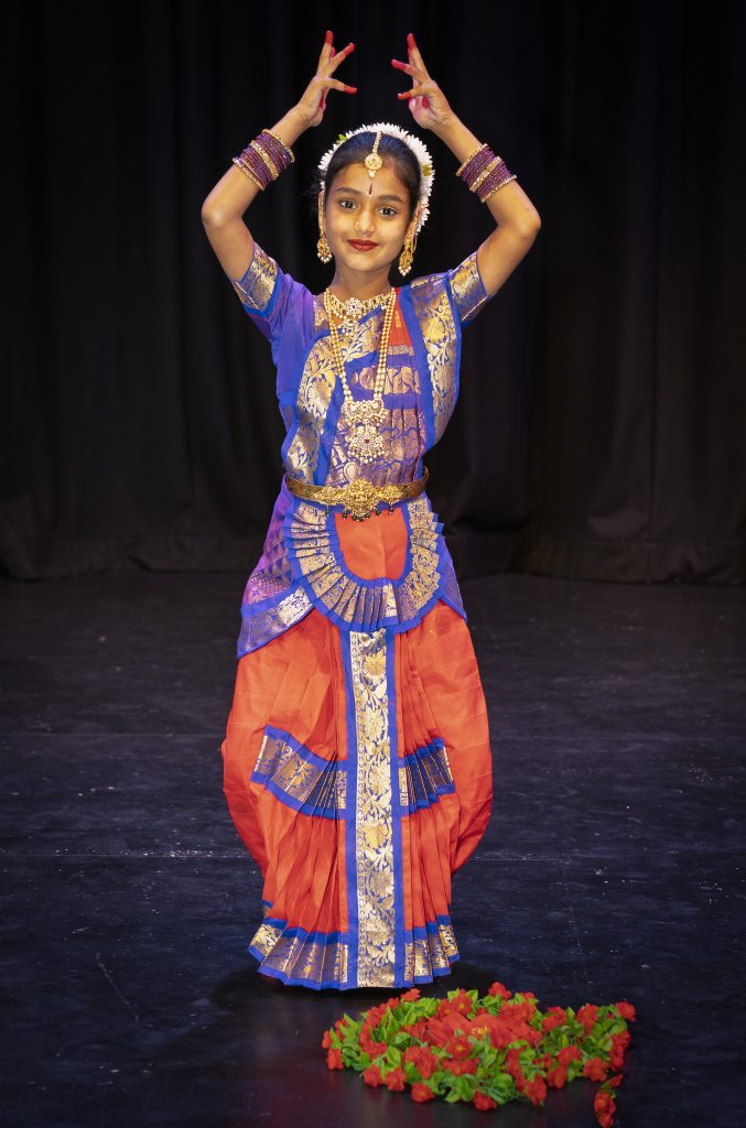 Little Girl Bharatanatyam Blue Red